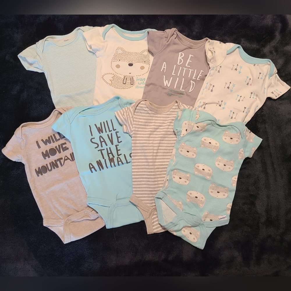 Gerber 8-Pack Baby Boys Short-Sleeve Fox Onesies® Bodysuits